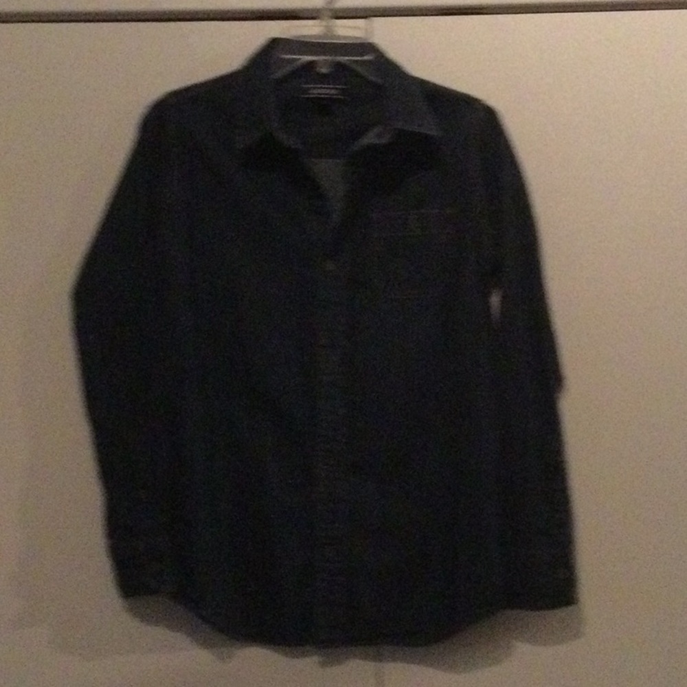 Boys Lands End denim long sleeved shirt